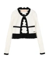Elisabetta Franchi Babies'  La Mia Bambina Toddler Girl Cardigan White Size 4 Viscose, Polyester