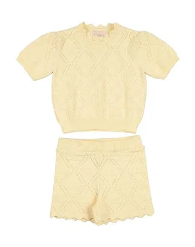 Elisabetta Franchi Babies'  La Mia Bambina Toddler Girl Co-ord Pastel Yellow Size 5 Viscose, Polyester