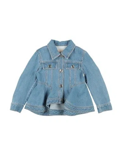 Elisabetta Franchi Babies'  La Mia Bambina Toddler Girl Denim Outerwear Blue Size 4 Cotton