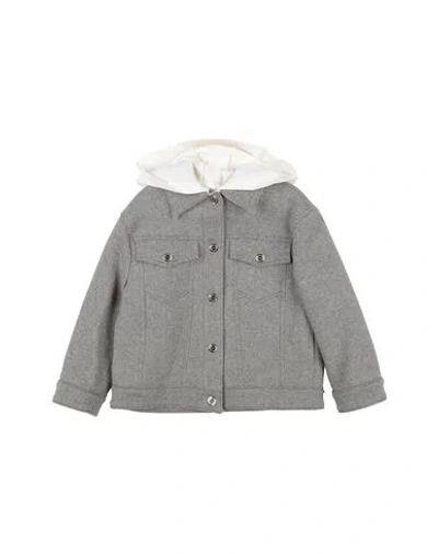 Elisabetta Franchi Babies'  La Mia Bambina Toddler Girl Jacket Grey Size 6 Wool, Polyamide, Cotton, Polyester In Gray