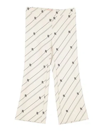 Elisabetta Franchi Babies'  La Mia Bambina Toddler Girl Pants Cream Size 5 Polyester, Elastane In White