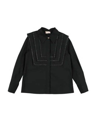 Elisabetta Franchi Babies'  La Mia Bambina Toddler Girl Shirt Black Size 3 Cotton