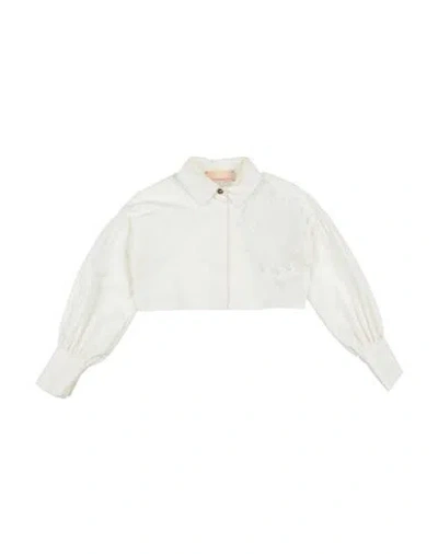 Elisabetta Franchi Babies'  La Mia Bambina Toddler Girl Shirt Ivory Size 4 Cotton In White