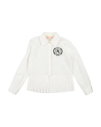 Elisabetta Franchi Babies'  La Mia Bambina Toddler Girl Shirt Ivory Size 6 Polyester, Cotton In White