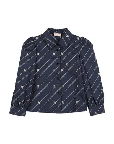 Elisabetta Franchi Babies'  La Mia Bambina Toddler Girl Shirt Navy Size 4 Cotton In Blue