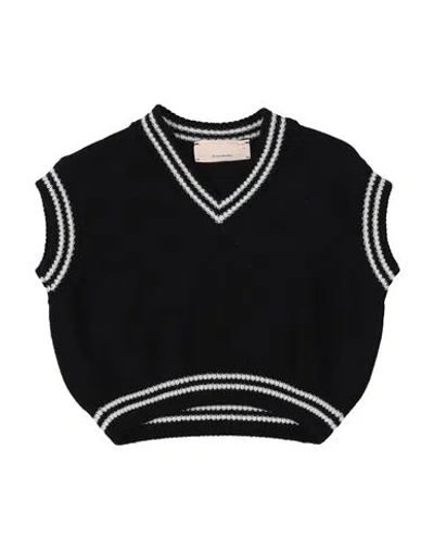 Elisabetta Franchi La Mia Bambina Toddler Girl Sweater Black Size 4 Merino Wool