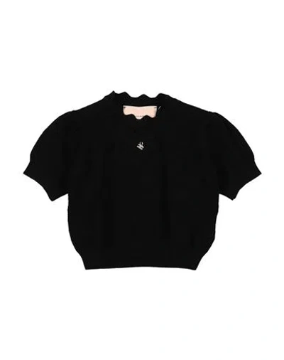 Elisabetta Franchi Babies'  La Mia Bambina Toddler Girl Sweater Black Size 4 Viscose, Polyester