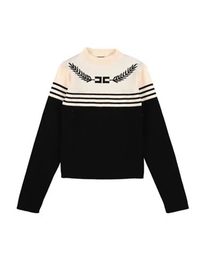 Elisabetta Franchi Babies'  La Mia Bambina Toddler Girl Sweater Black Size 6 Viscose, Polyester, Polyamide