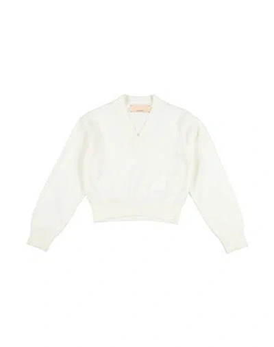 Elisabetta Franchi Babies'  La Mia Bambina Toddler Girl Sweater Ivory Size 6 Merino Wool In White
