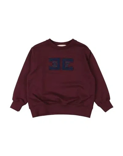 Elisabetta Franchi Babies'  La Mia Bambina Toddler Girl Sweatshirt Burgundy Size 4 Cotton, Elastane In Red