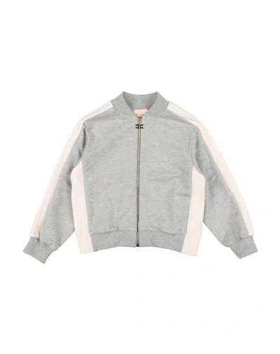 Elisabetta Franchi Babies'  La Mia Bambina Toddler Girl Sweatshirt Grey Size 4 Cotton, Viscose, Polyester In Gray