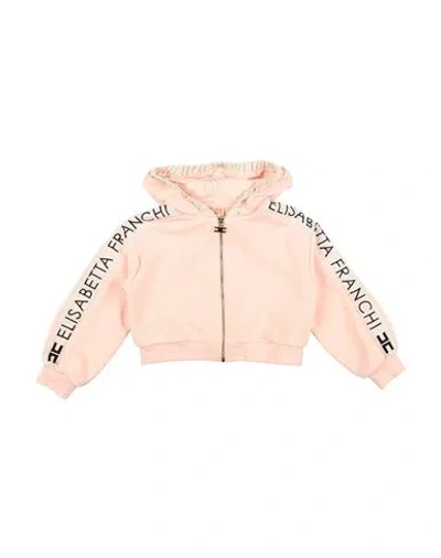 Elisabetta Franchi Babies'  La Mia Bambina Toddler Girl Sweatshirt Light Pink Size 3 Cotton, Polyester In Animal Print