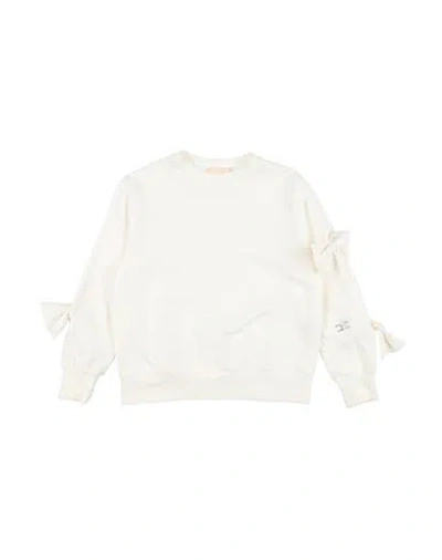 Elisabetta Franchi Babies'  La Mia Bambina Toddler Girl Sweatshirt Off White Size 6 Cotton, Elastane