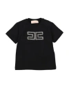 Elisabetta Franchi La Mia Bambina Toddler Girl T-shirt Black Size 4 Cotton, Elastane In Black