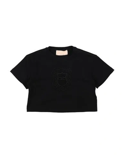 Elisabetta Franchi Babies'  La Mia Bambina Toddler Girl T-shirt Black Size 4 Cotton, Elastane