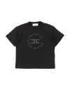 Elisabetta Franchi Babies'  La Mia Bambina Toddler Girl T-shirt Black Size 6 Cotton, Elastane