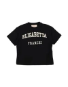 Elisabetta Franchi Babies'  La Mia Bambina Toddler Girl T-shirt Black Size 6 Cotton, Elastane