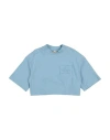 Elisabetta Franchi La Mia Bambina Toddler Girl T-shirt Light Blue Size 4 Cotton, Elastane In Blue