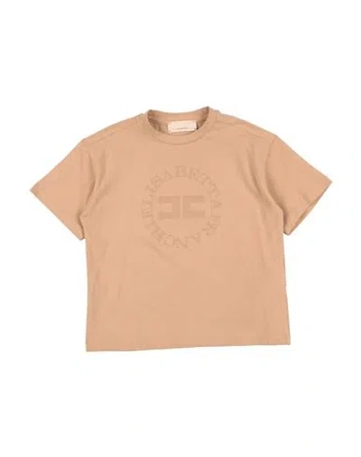 Elisabetta Franchi La Mia Bambina Toddler Girl T-shirt Sand Size 6 Cotton, Elastane In Beige