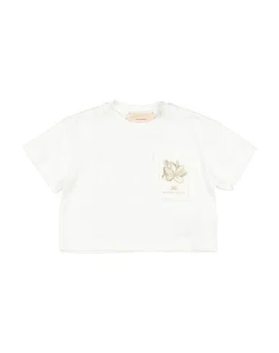 Elisabetta Franchi Babies'  La Mia Bambina Toddler Girl T-shirt White Size 4 Cotton, Elastane In Neutral