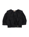 Elisabetta Franchi La Mia Bambina Toddler Girl Top Black Size 6 Cotton In Black