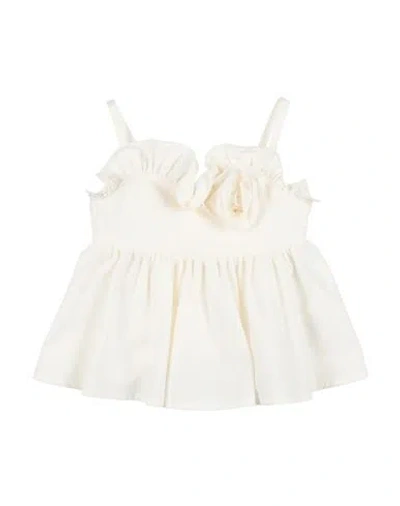 Elisabetta Franchi Babies'  La Mia Bambina Toddler Girl Top White Size 3 Cotton