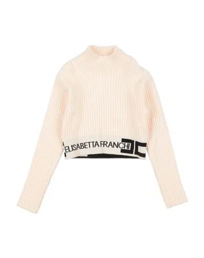 Elisabetta Franchi Babies'  La Mia Bambina Toddler Girl Turtleneck Beige Size 6 Viscose, Polyester, Polyamide