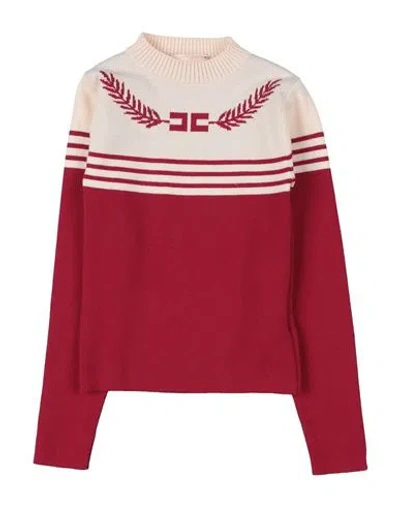 Elisabetta Franchi Babies'  La Mia Bambina Toddler Girl Turtleneck Garnet Size 4 Viscose, Polyester, Polyamid In Red
