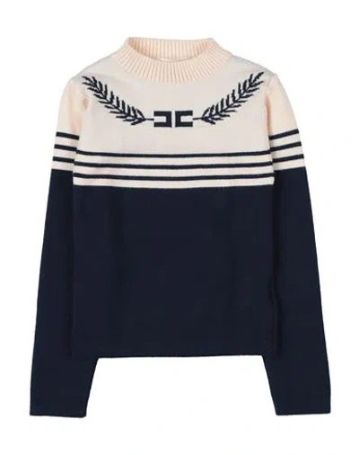 Elisabetta Franchi Babies'  La Mia Bambina Toddler Girl Turtleneck Navy Size 3 Viscose, Polyester, Polyamide In Blue