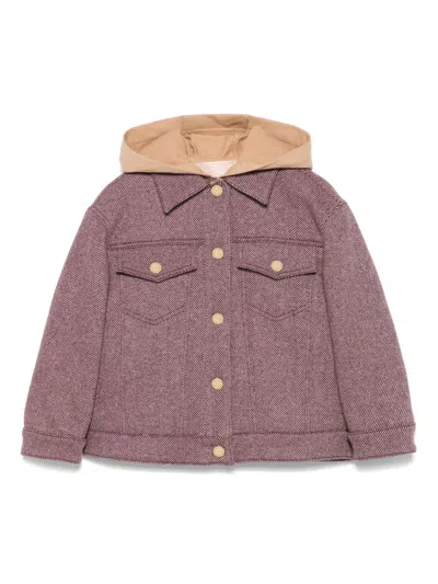 Elisabetta Franchi La Mia Bambina Kids' Twill Jacket In Red