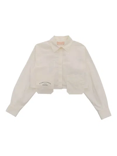 Elisabetta Franchi La Mia Bambina Kids' White Cropped Shirt