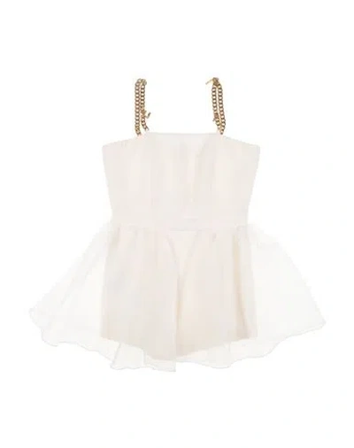 Elisabetta Franchi La Mia Bambina Woman Playsuit Off White Size 12+ Lyocell, Polyester, Polyacrylic, In Neutral