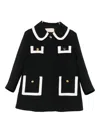Elisabetta Franchi La Mia Bambina Xip-fastening Coat In Black