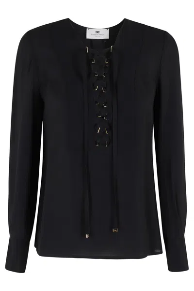 Elisabetta Franchi Lace Blouse In Black