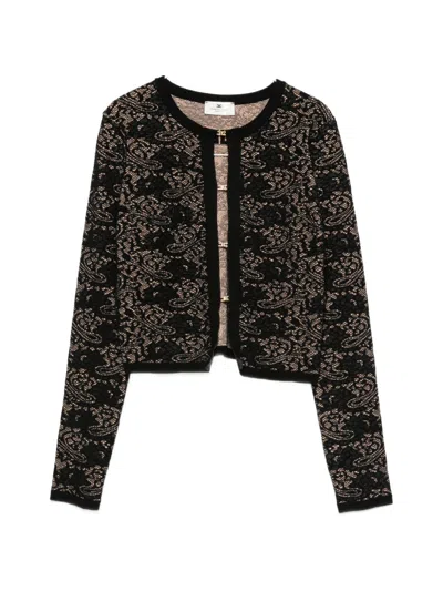 Elisabetta Franchi Lace Cardigan In Black