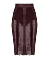 Elisabetta Franchi Lace-contrast Midi Skirt In Animal Print