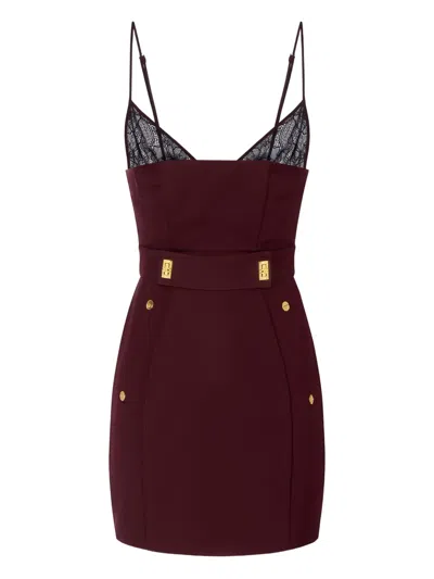 Elisabetta Franchi Lace-detailed Mini Dress In Red