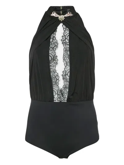 Pre-owned Elisabetta Franchi Lace-insert Halter Body
