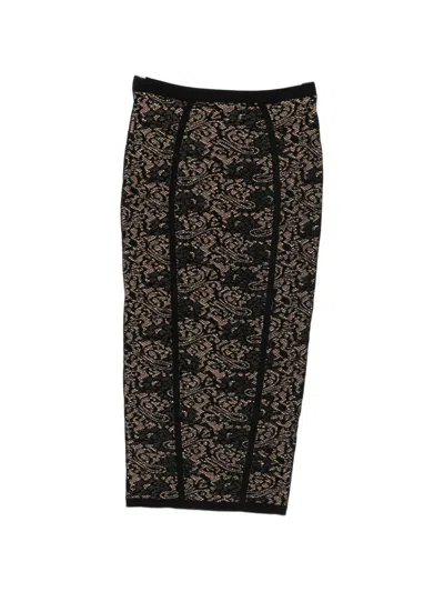 Elisabetta Franchi Lace Knit Skirt In Black