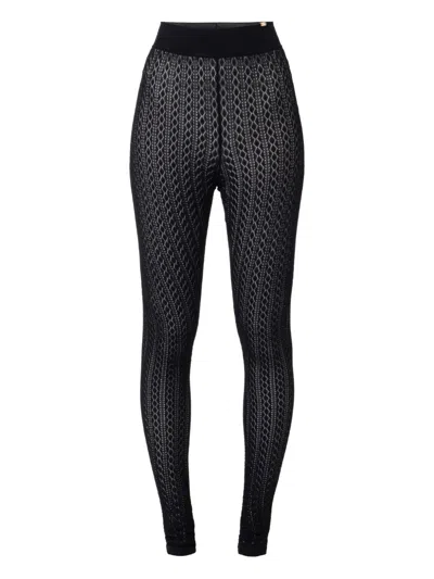 Elisabetta Franchi Lace Leggings In Black