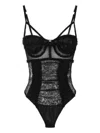 Elisabetta Franchi Lace-panelled Body In Black