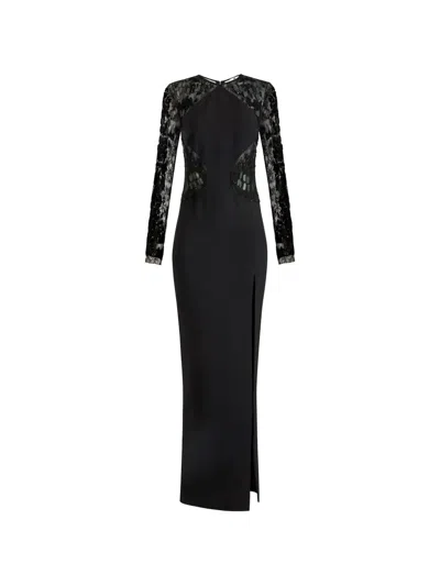 Elisabetta Franchi Lace Sequin-embellished Maxi Dress In Blue
