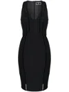 Elisabetta Franchi Sleeveless Fitted Midi Dress In Black