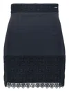 Elisabetta Franchi Lace-trim Mini Skirt In Blue
