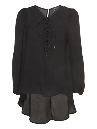 Pre-owned Elisabetta Franchi Lace-up Blouse