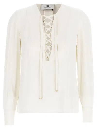 ELISABETTA FRANCHI LACE-UP BLOUSE