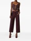 Elisabetta Franchi Lace-up Button Bustier Top In Red