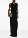 Elisabetta Franchi Lace-up Crepe Maxi Dress In Black