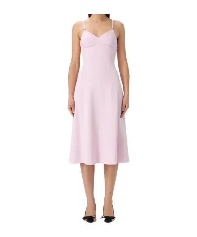 Elisabetta Franchi Lace-up Detail Crepe Midi Dress