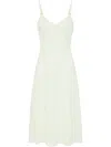 Elisabetta Franchi Lace-up Detail Crepe Midi Dress In Grün